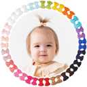 CLLOT 40Pcs Baby Snap Hair Clips Grosgrain Ribbon Tiny Baby Bows in 20 Colors for Infant Toddlers Fine Thin Hair (Twin Style)