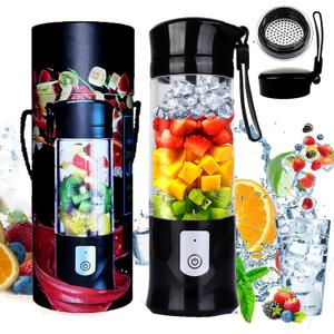 Portable Blender,Toycol Mini Personal Size Blenders for Smoothies and Shakes,USB Travel Juicer Cup Fruit Juice Mixer with 6 Updated Blades,usb Blender 13.5Oz Bottle (Black)