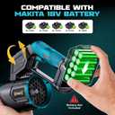 DIYtoolifz Cordless Leaf Blower Compatible with Makita 18V, 180 Rotated, 600 CFM Handheld Leaf Blowers, 3-Speed Brushless Motor, Lightweight Blower for Lawn Care, Yard, Garden, Patio (No Battery)