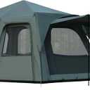 Castle Unicorn Instant 6-8 Person Camping Tent with Porch, Large Family Cabin Tent with 2 Rooms, Tall & Spacious 60s Easy Setup, Waterproof Glamping Tent, Big Tents for Outdoor Camping Hiking Backyard