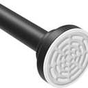 Ausemku Shower Curtain Rod Tension - 26-76 Inch Never Rust Non-Slip Spring Tension Curtain Rod No Drilling Stainless Steel Curtain Rod Use Bathroom KitchenBlack