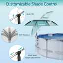 Above Ground Pool Umbrellas-7.2 FT Outdoor Pool Sunshade Canopy, Multi-purpose Patio Umbrella for Round/Oval/Rectangular Pools, Pool Shade Umbrellas for Garden, Beach, Backyard, Pool Accessories