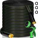 Garden Hose 100 ft Water Hose Flexible Heavy Duty Outdoor Lightweight No Kink Long Non-Expandable High Pressure Flat Hoses Pipe 100 Strong 3/4 Brass Fitting for Outside Yard Lawn Car Wash