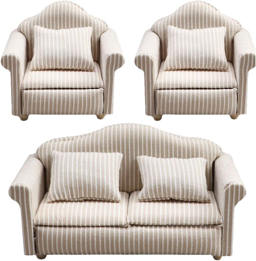 3pcs Dollhouse Sofa Miniature Couch Miniature Furniture Sofa 1 24 Scale Dollhouse Furniture Tiny Mini House Couch Toy Model