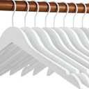 TOPIA HANGER Bride Hanger for Wedding Dress, Premium White Wooden Hangers, 360 Swivel White Hook, Smooth Finish, Extra Smoothly Cut Notches, 10 Pack-CT06W