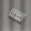 Wall Outlet Extender with Night Light, Power Plug Adapter 6 Outlet Extender with 4 USB Charging Ports 1050J Power Strip Multi Plug Adapter Spaced for Home Travel Office (2U2C) (White-1Pcs)