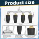 4-in-1 Turbo Nozzle Pressure Washer 4000 PSI 360 Rotating Turbo Nozzle with 1/4" Quick Connector 2.5 Orifice Quadruple Tips (Black)