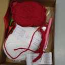 DIY Crochet Christmas Tree Kit, Christmas Tree Crochet Craft Kit Ornaments, Handmade Holiday Craft Set, Beginner-Friendly Crochet Kit with Yarn, Crochet Hook, and Instructions (White and Red)