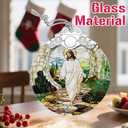 Christian Christmas Ornaments: Stained Glass Ornament, Christmas Tree Ornament, Hanging Ornaments for Home Decor, Xmas Tree Decorations, Holiday Decor, Perfect Christian Gift & Religious Gifts - Jesus