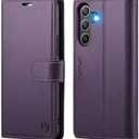 for Samsung Galaxy A25 5G Wallet Case with RFID Blocking Credit Card Holder, PU Leather Folio Flip Kickstand Protective Shockproof Cover Women Men for Samsung A25 Phone Case (Purple)