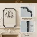 Baroque Antique Black Scroll Wall Mirror 48 x 30 Vintage Rectangle Framed Baroque French Rectangular Mirror for Mantle Fireplace Bathroom Living Room, Horizontal/Vertical