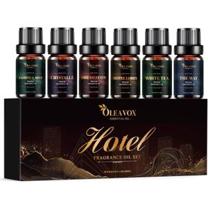 Hotel Diffuser Oils Gift Set, Essential Oils for Diffusers for Home, Luxury Fragrance Oil Set, Candle & Soap Making Scents, Jasmine & Mint, White Tea, The Way, Dream State, Hotel Lobby, Crystall