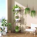 Plant Stand, Heavy Duty Metal Plant Stand Indoor Outdoor, Tall 3 Tiers Plant Shelf for Multiple Plants Pots, Flower Pot Stand for Home, Patio & Garden, Brushed Copper