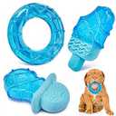 3 Pack Puppy Teething Toys Freezables Relieve Teething Pain and Itching,Large Capacity Frozen Puppy Toys for Teething with Long Lasting Freezing Effects, Fillable Puppy Teething Rings