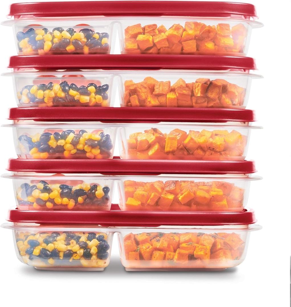 Rubbermaid EasyFindLids Meal Prep Containers 5.1 Cup Red