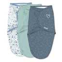 SwaddleMe by Ingenuity Original Swaddle, 100% Cotton, Improves Sleep & Calms Startle Reflex, 3-6 Months, 14-18 lbs, 1.0 TOG, 3-Pack, Baby Swaddle Blanket - Mountaineer