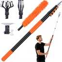 PMMJ Light Bulb Changer for High Ceilings with 26FT Reach, Telescopic Extension Pole for High Ceilings and Recessed Lights (5-20FT) with Baskets, Suction Cup and Duster