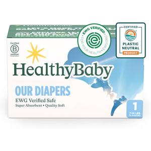 Our Diapers | EWG Verified Safe & Plant-Based Diapers | Leak Protection | Soft Organic Cotton Shell | Chlorine-Free Diaper for Sensitive Skin | Size 1 (7-14lbs) 70 Count