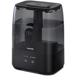 LasVacde Top Fill Humidifiers for Bedroom, 4.0L Tank Cool Mist Humidifiers for Large Room, 40H Runtime, 28dB Quiet Ultrasonic Air Humidifier for Home, Plants with 9H Timer, Aroma Tray