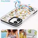 Toycamp for iPhone 16 Plus Case Compatible with Magsafe - Cute Design 360 Magnetic Ring Holder Stand Kickstand Funny Cat Girly Pretty Fashion TPU Phone Covers for Women Tenn Girls
