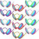 Bencailor 12 Pack Halloween Alien Glasses with Lenses Funny Glasses for Alien Costume Accessories Halloween Night Party Favor(Red)