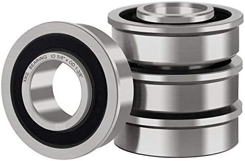 XiKe 4 Pack Flanged Ball Bearings 5/8" x 1-3/8" x 1/2". Be Applicable Lawn Mower, Wheelbarrows, Carts & Hand Trucks Wheel Hub. Replacement for JD AM118315, AM35443, Stens 215-038, 215-061 Etc.
