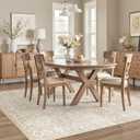 Soalmost 5x7 Area Rugs for Living Room, Washable Vintage Floral Non-Slip Low Pile Neutral Rug Soft Throw Carpet for Dining Room Bedroom Home Office Nursery (Beige, 5'x7')