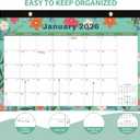 3 x 2026 Desk Calendar, Monthly Desktop/Wall Calendars, Jan 2026 - Jun 2027, Large Size 17"x12" Table Calendar for Desk Accessories and Home, School, Office Supplies (Leaf)