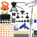 VEXTRO Dent Puller Kit, Paintless Dent Repair Tools with Dent Lifter, Bridge Puller, Slide Hammer T-Bar, PDR Car Dent Removal Kit with Glue Gun and Tabs for Auto Body Hail Damage