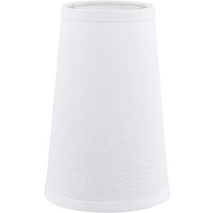 Aspen Creative 32216 Transitional Hardback Empire Shape Spider Fitter Lamp Shade in White Linen Fabric, 4-1/4" Top x 6" Bottom x 9" Slant