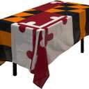 MSFHHA Rectangular Tablecloth Maryland State Flag Tablecloth Fade-Resistant Washable National Flag Tablecloth, Suitable for Kitchen Dining Family Gatherings and Outdoor Events,59 Inches * 83 Inches.