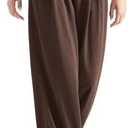 SUUKSESS Women Wide Leg Pants Elastic High Waisted Work Pants Flowy Palazzo Pants XS