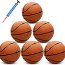 6 Pack 29.5" Official Size 7 Basketball Balls Inflatable with Pump for Men and Women for Outdoor, Indoor or Training, Mens Adult Basketball