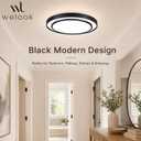 20 Inch LED Flush Mount Ceiling Light, Black Modern Ceiling Light Fixture 48W with 5CCT, Dimmable Ceiling Light for Kitchen Lighting Fixtures Ceiling, Bedroom & Living Room
