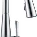 Delta Essa Brushed Nickel Bar Sink Faucet with Pull Down Sprayer, Modern Single Hole Prep Sink Faucet, Single Handle, Arctic Stainless 9913-AR-DST
