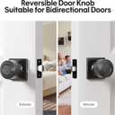 Euvovito Matte Black Passage Door Knobs, Anti-Fingerprint Coating and Adjustable Latch, 6 Pack Stainless Steel Black Sleek Closet Door Knobs for Hallway/Closet