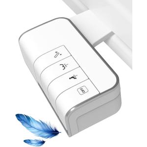 Hibbent Bidet Attachment for Toilet, Non-Electric Dual Nozzle for Frontal & Rear Wash, Adjustable Water Pressure Control, Fresh Water Bidet Toilet Seat, Self Cleaning Water Sprayer, White (Chrome)