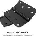 goldenwarm 3 Pack 4in Black Door Hinges Interior Door Hinges Black Matte 4 x 4 Inch with Square & Round Corners, Iron Material