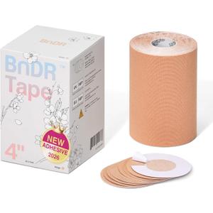 BnDR Tape with Nipple Covers, Extra Wide Chest Binding Tape for FTM Transgender, 4in x 16.5 Feet (Beige)