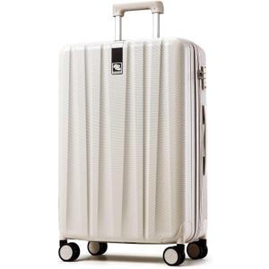 Hanke 29 Inch Luggage Suitcases With Spinner Wheels Lightweight PC hardside Rolling Suitcase With Travel Lock, Checked-Large 29-Inch Christmas Gifts for Birthday(Ivory White)