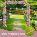 Metal Wedding Arch Backdrop Stand for Parties 6.6FT Gold Balloon Square Arch Square Frame Kit Pipe and Drape Stand Floral for Ceremony, Wedding, Baby Shower, Birthday Party, Flower Wall Decoration