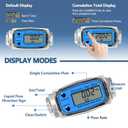 1" Turbine Fuel Flow Meter, 2.6-26 GPM Inline NPT Thread Flowmeter with 3/4" Adapters,Digital Fuel Flow Meter,for Kerosene,Biodiesel, Light Chemicals- Supports Gallon, LTR, PT, QT