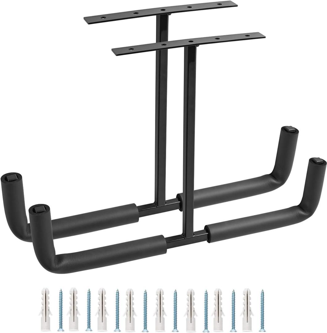 Heavy Duty Ceiling Garage Hooks, Overhead Garage Storage Rack, Wall Mounted Utility Hanger for Wood, Tools, Bicycle, Fishing Rod