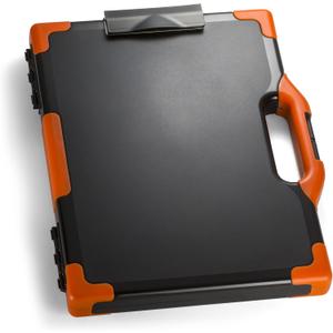 Officemate Carryall Clipboard Storage Box, Letter/Legal Size, Black and Orange (83326)