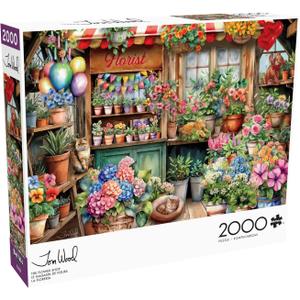 Buffalo Games Jigsaw Puzzles for Adults 2000 Pieces - Tom Wood - The Flower Shop - Hard Adult Puzzle with Reference Poster, Fun, Unique & Challenging for All Abilities, Large 38.5 x 26.5