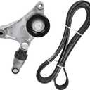 Drive Belt Tensioner Pulley and Serpentine Belt Component Kit 38216+7PK1940 Compatible with 2004-2006 Toyota Camry Solara 2005-2006 Scion tC 2.4L Drive Belt Tensioner Assembly Replace OE#16620-28090