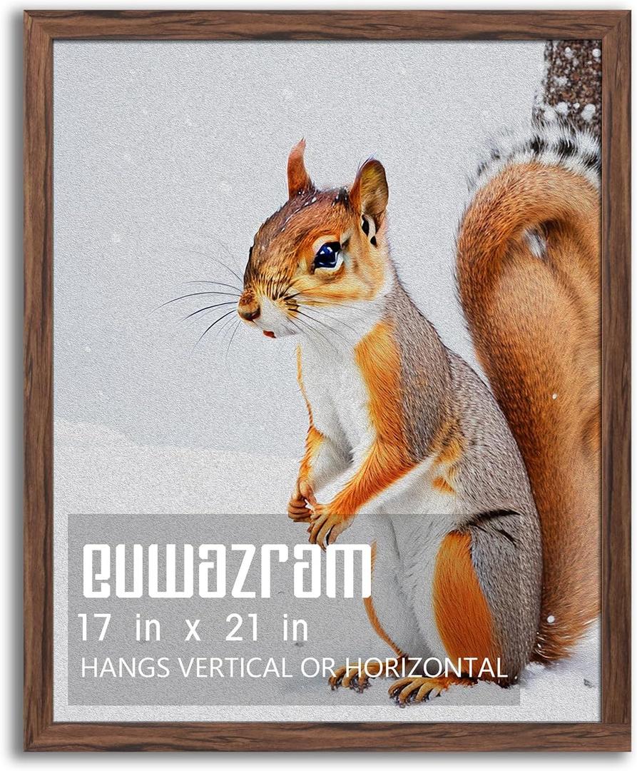 Rustic Walnut 17x21 Frame - Single Frame, 17 x 21 Poster Frame for Artwork, Puzzles, Photos and Movie Posters Picture Frames