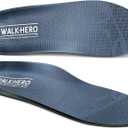 Walkhero Plantar Fasciitis Pain Relief Insoles High Arch Support Orthotic Shoes Inserts, Relieve Flat Feet and Foot Fatigue (Mens 13-13 1/2 | Womens 15-15 1/2, Gray)