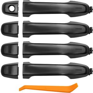 Front and Rear Exterior Door Handle Replacement for Toyota Camry 2012 2013 2014 2015 2016 2017, Black (Front Rear Driver & Passenger Side)