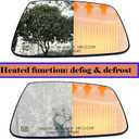Passenger Right Side Heated Mirror Glass Compatible with 2009-2018 Dodge Ram 1500 2500 Ram Side Heated Mirror Glass Convex 68050298AA, 68079362AA
